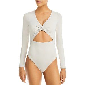 FORE Cut Out Long Sleeve Thong Bodysuit Size Medium